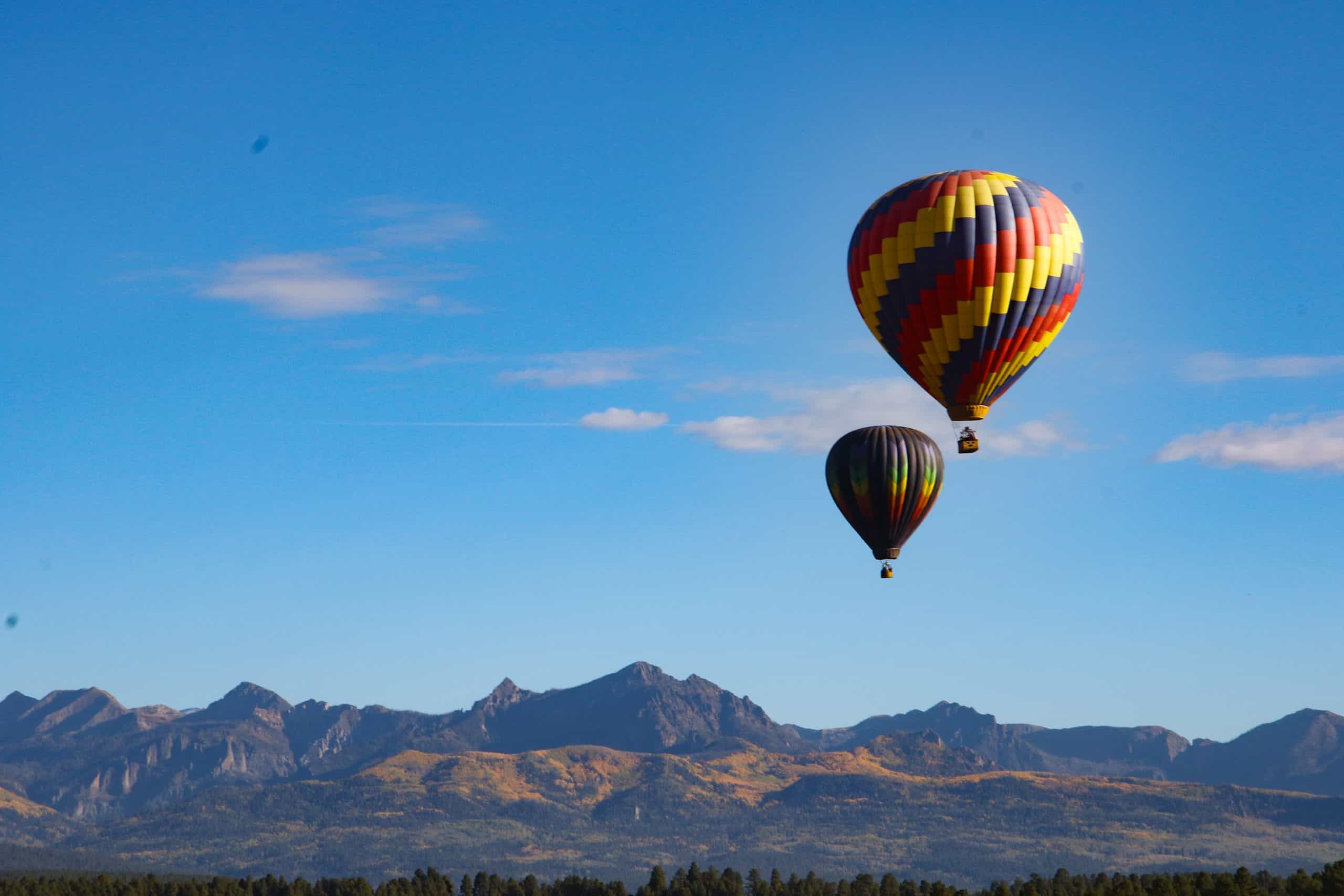 Fall Hot Air Balloon Ride Over Mountains