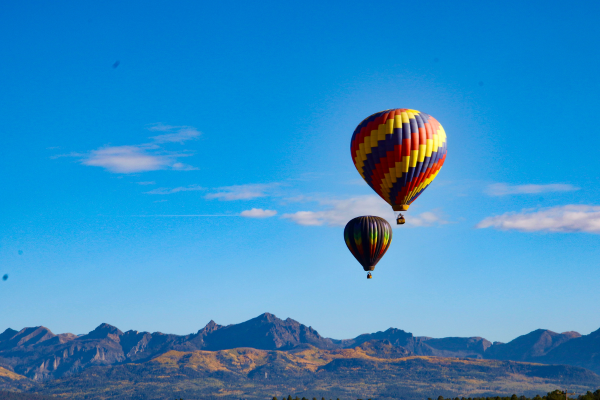 Hot air balloon flying