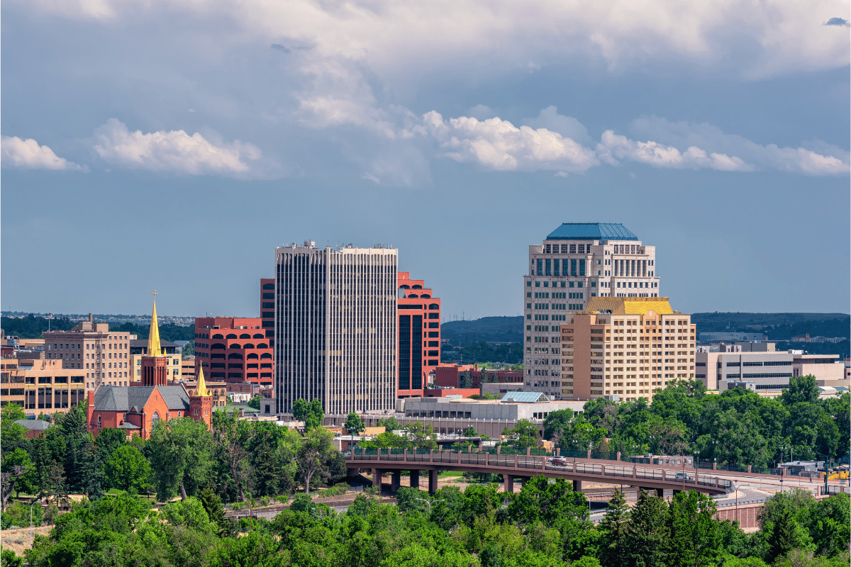 Coloradosprings Colorado springs downtown skyscrapers.