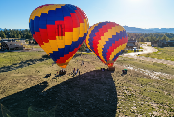 inflating hot air balloons