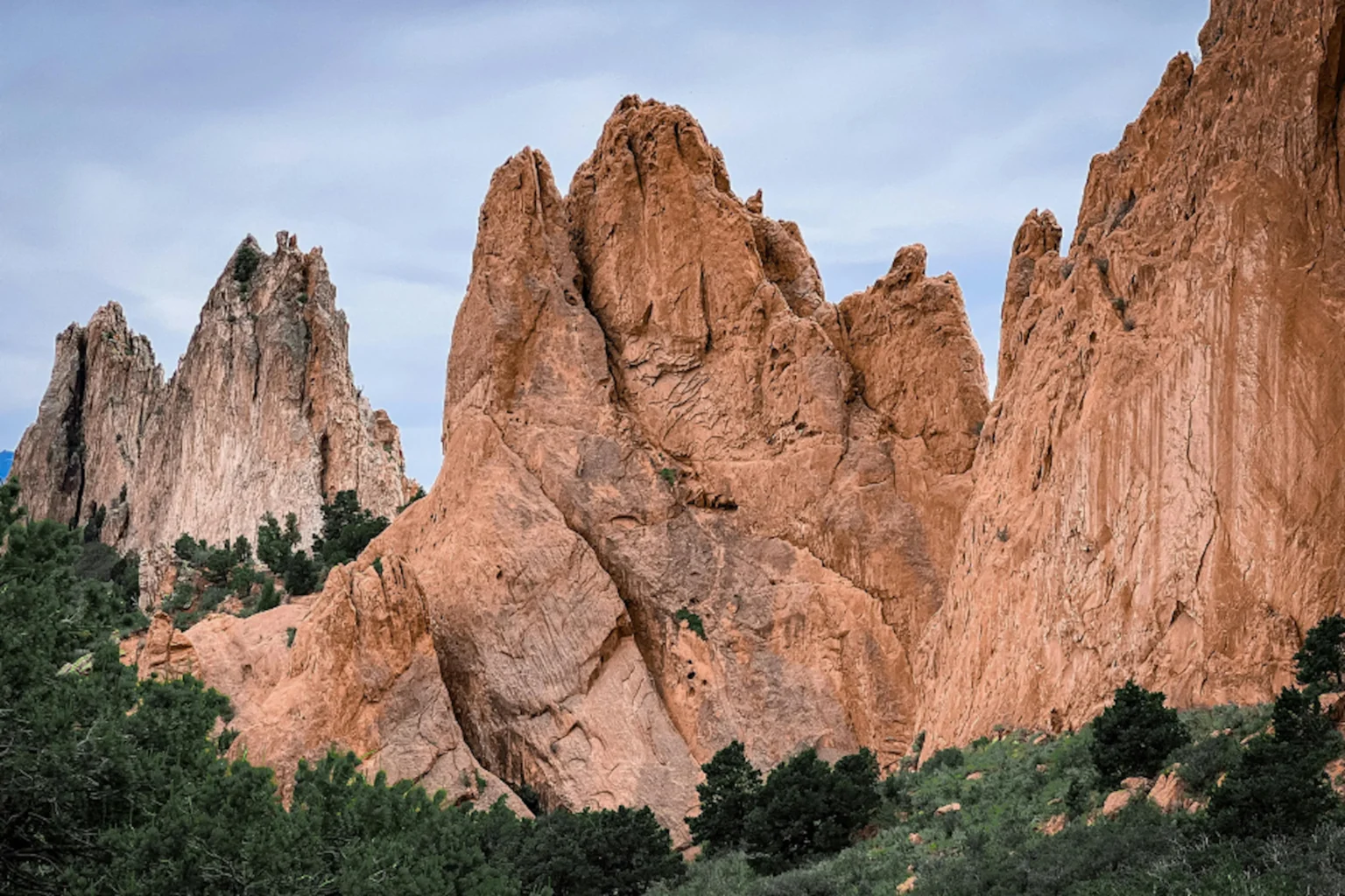 Colorado-Springs-Hot-Air-Balloon-experiences Rugged sandstone peaks jetting out of the grass in Colorado Springs, Colorado.